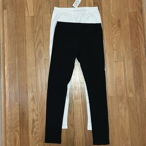 🍪 The Children's Place Girls Set of 2 Leggings - White NWT and Black XL(14)